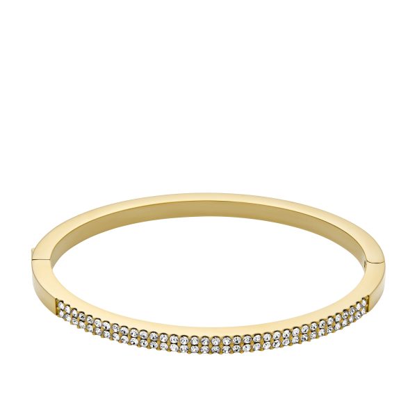 Fossil Ellis Pav&eacute; Glitz Gold-Tone Stainless Steel Bangle Bracelet - Preorder