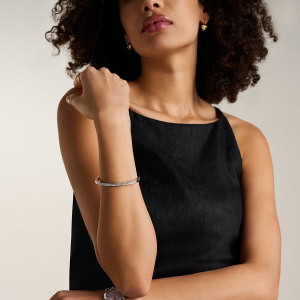 Fossil Ellis Pavé Glitz Stainless Steel Bangle Bracelet - Preorder