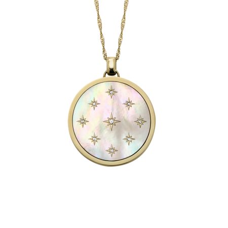 Fossil Merrit Northlight Collection Gold-Tone Stainless Steel Pendant Necklace - Preorder