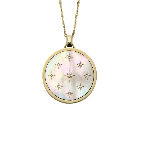 Fossil Merrit Northlight Collection Gold-Tone Stainless Steel Pendant Necklace - Preorder