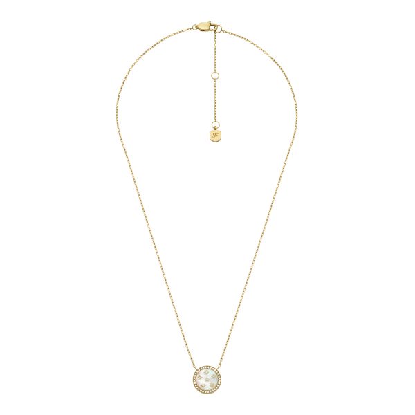 Fossil Merrit Northlight Collection Gold-Tone Stainless Steel Pendant Necklace - Preorder