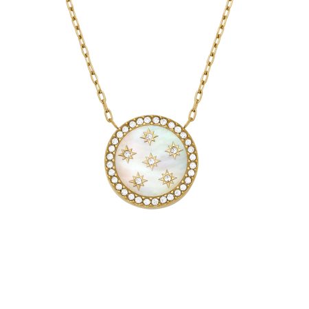 Fossil Merrit Northlight Collection Gold-Tone Stainless Steel Pendant Necklace - Preorder