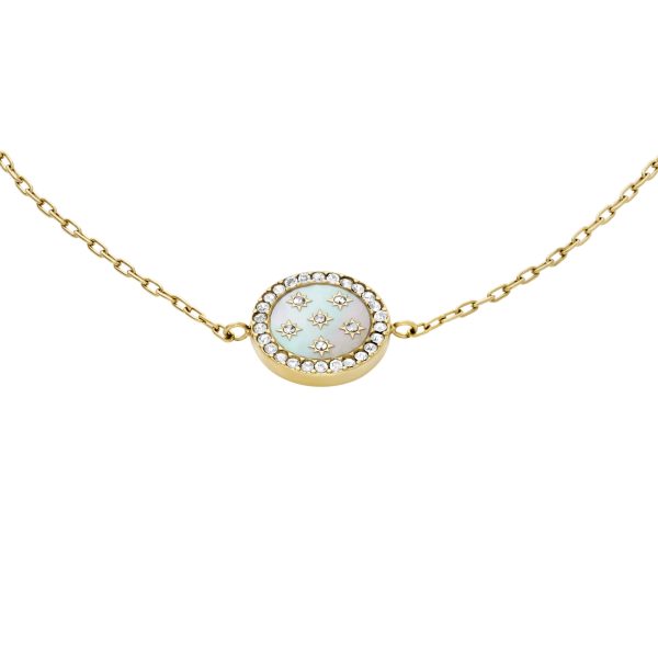 Fossil Merrit Northlight Collection Gold-Tone Stainless Steel Station Bracelet - Preorder