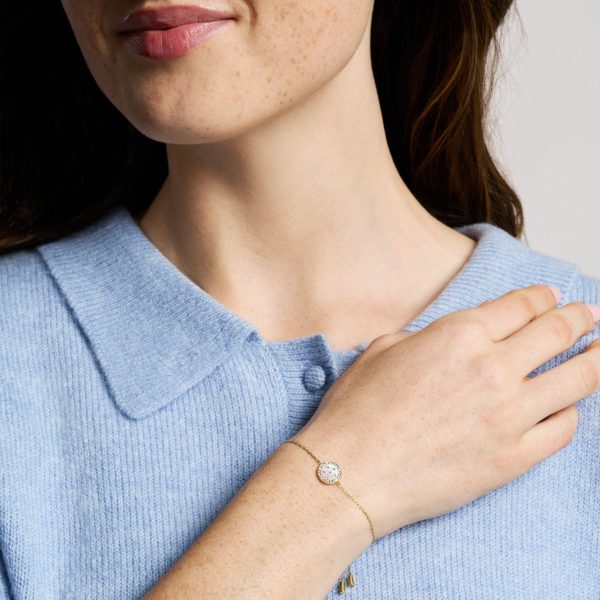 Fossil Merrit Northlight Collection Gold-Tone Stainless Steel Station Bracelet - Preorder
