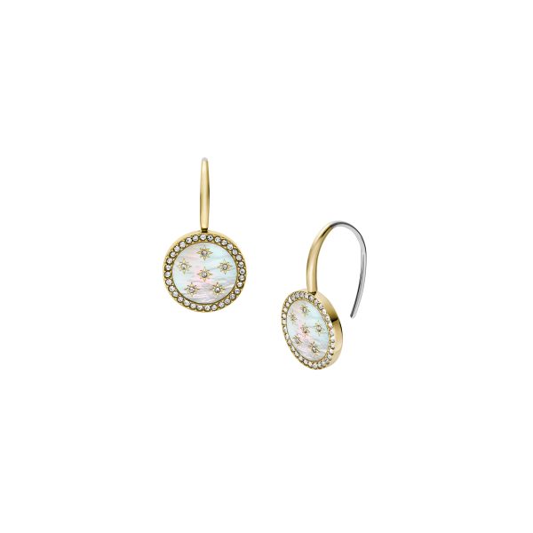 Fossil Merrit Northlight Collection Gold-Tone Stainless Steel Drop Earrings - Preorder