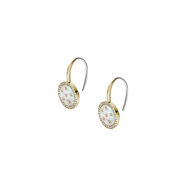 Fossil Merrit Northlight Collection Gold-Tone Stainless Steel Drop Earrings - Preorder