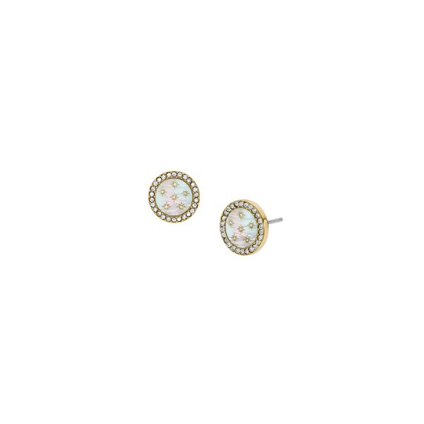 Fossil Merrit Northlight Collection Gold-Tone Stainless Steel Stud Earrings - Preorder