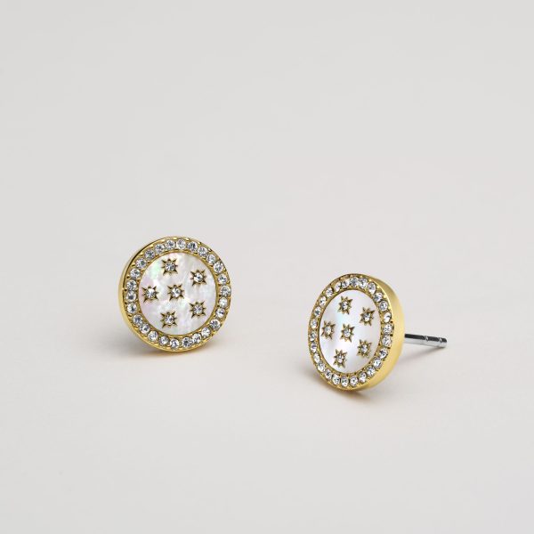 Fossil Merrit Northlight Collection Gold-Tone Stainless Steel Stud Earrings - Preorder