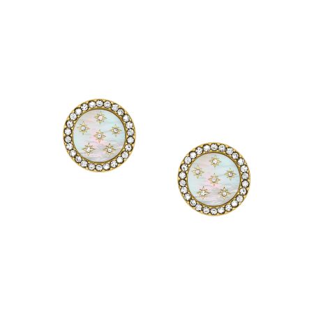 Fossil Merrit Northlight Collection Gold-Tone Stainless Steel Stud Earrings - Preorder