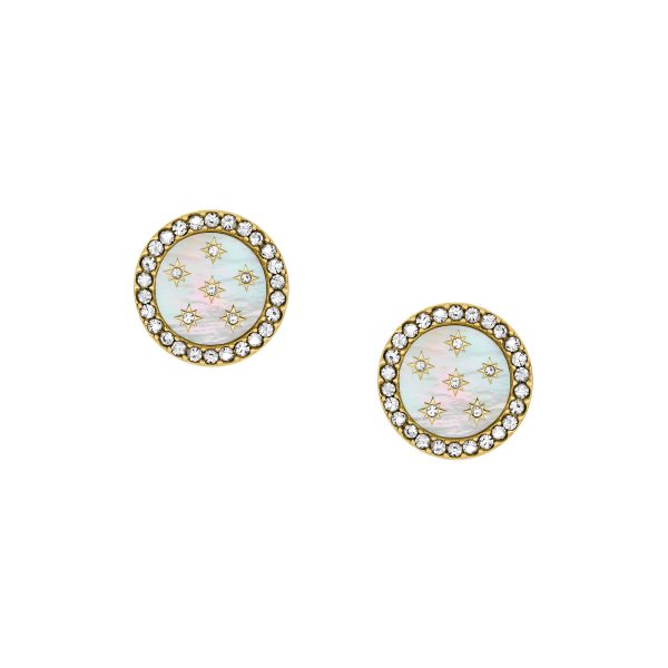 Fossil Merrit Northlight Collection Gold-Tone Stainless Steel Stud Earrings - Preorder