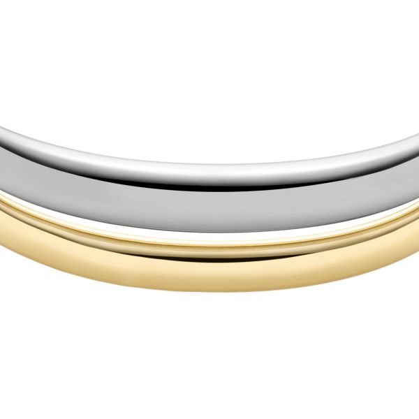 Fossil Ellis Domed Collection Two-Tone Stainless Steel Cuff Bracelet - Preorder
