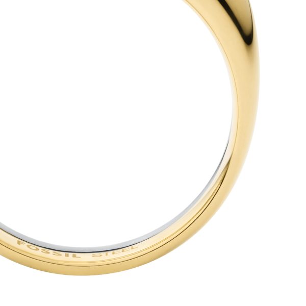 Fossil Ellis Domed Collection Two-Tone Stainless Steel Stack Ring - Preorder