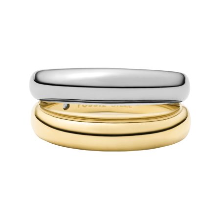 Fossil Ellis Domed Collection Two-Tone Stainless Steel Stack Ring - Preorder