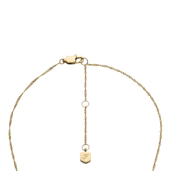 Fossil Sutton Shaky Glitz Gold-Tone Stainless Steel Moon and Star Pendant Necklace - Preorder