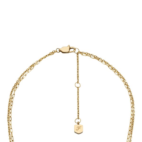 Fossil Ellis Shaky Glitz Gold-Tone Stainless Steel Multi-Strand Necklace - Preorder