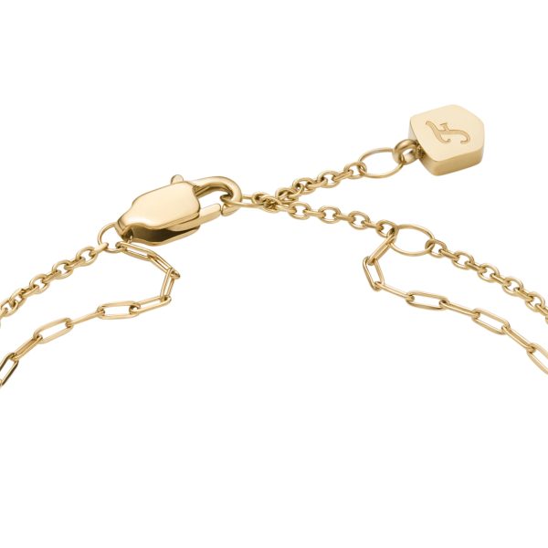 Fossil Ellis Shaky Glitz Gold-Tone Stainless Steel Multi-Strand Bracelet - Preorder