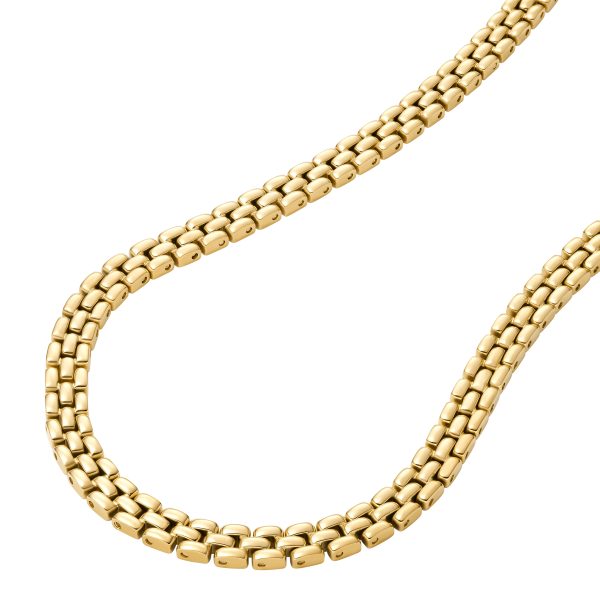 Fossil Arden Watch Links Gold-Tone Stainless Steel Chain Necklace - Preorder
