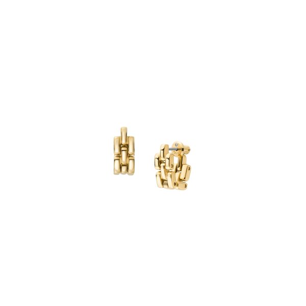 Fossil Arden Watch Links Gold-Tone Stainless Steel Front to Back Earrings - Preorder