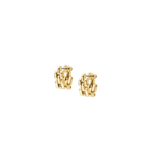 Fossil Arden Watch Links Gold-Tone Stainless Steel Front to Back Earrings - Preorder