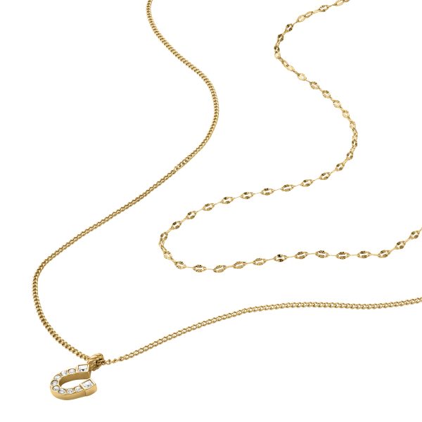 Fossil Sutton Horseshoe Gold-Tone Stainless Steel Multi Strand Necklace - Preorder