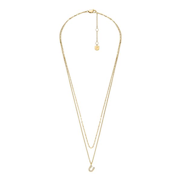 Fossil Sutton Horseshoe Gold-Tone Stainless Steel Multi Strand Necklace - Preorder
