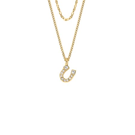 Fossil Sutton Horseshoe Gold-Tone Stainless Steel Multi Strand Necklace - Preorder