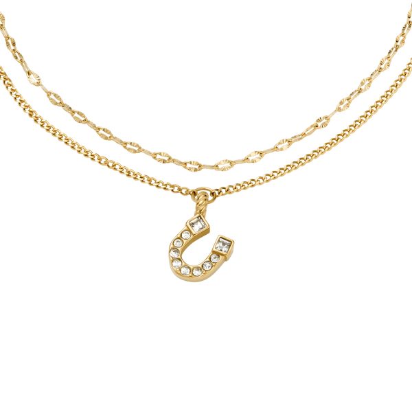 Fossil Sutton Horseshoe Gold-Tone Stainless Steel Multi Strand Bracelet - Preorder