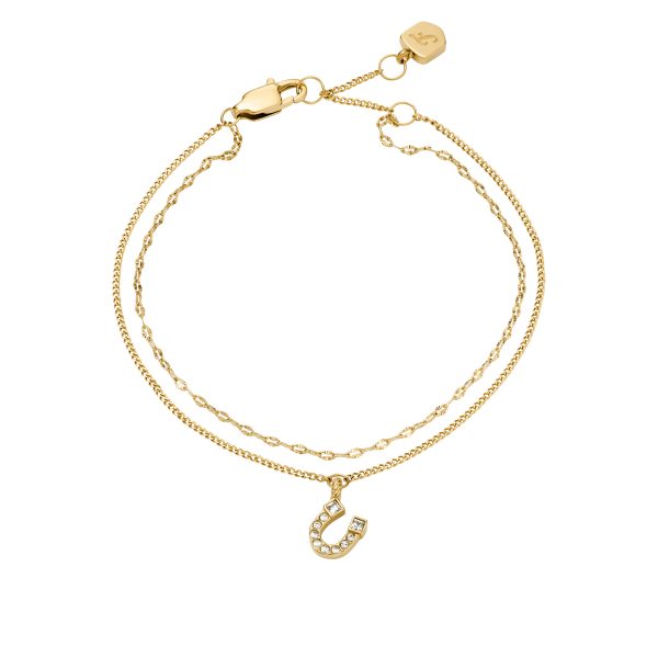 Fossil Sutton Horseshoe Gold-Tone Stainless Steel Multi Strand Bracelet - Preorder