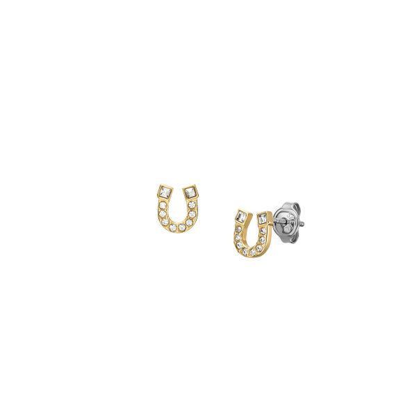 Fossil Sutton Horseshoe Gold-Tone Stainless Steel Stud Earrings - Preorder