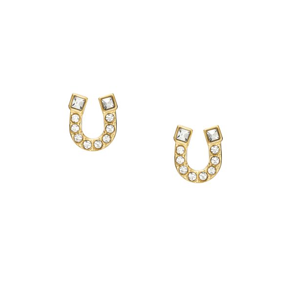 Fossil Sutton Horseshoe Gold-Tone Stainless Steel Stud Earrings - Preorder