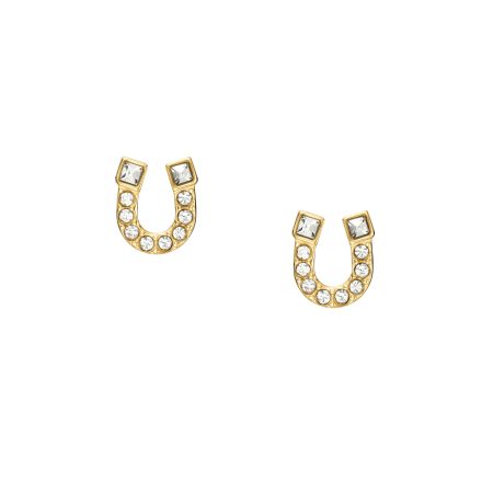 Fossil Sutton Horseshoe Gold-Tone Stainless Steel Stud Earrings - Preorder