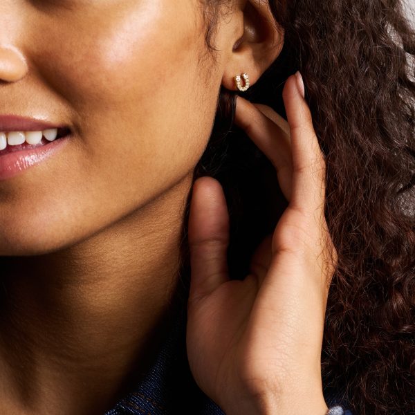 Fossil Sutton Horseshoe Gold-Tone Stainless Steel Stud Earrings - Preorder