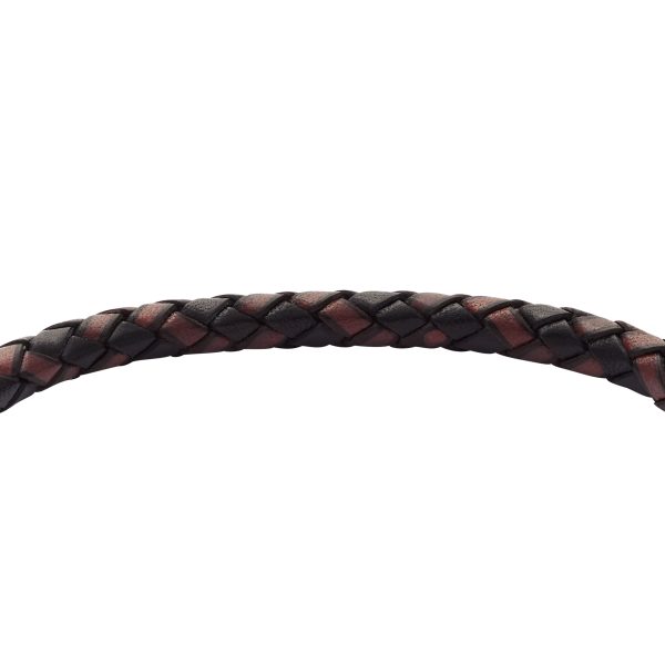 Fossil Machine Knurled Texture Leather and Stainless Steel Station Bracelet - Preorder