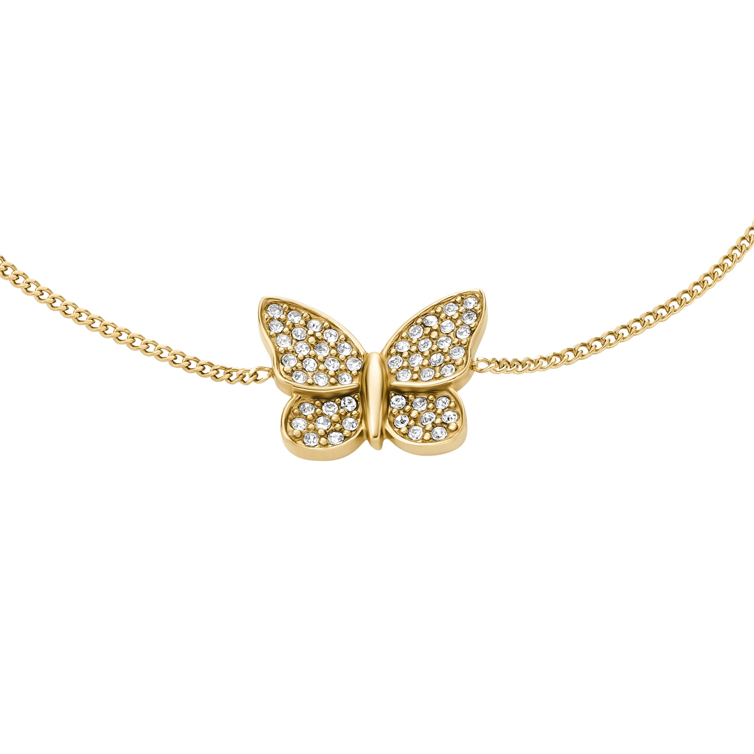 Fossil Sutton Pavé Butterfly Gold-Tone Stainless Steel Station Bracelet - Preorder - Image 6