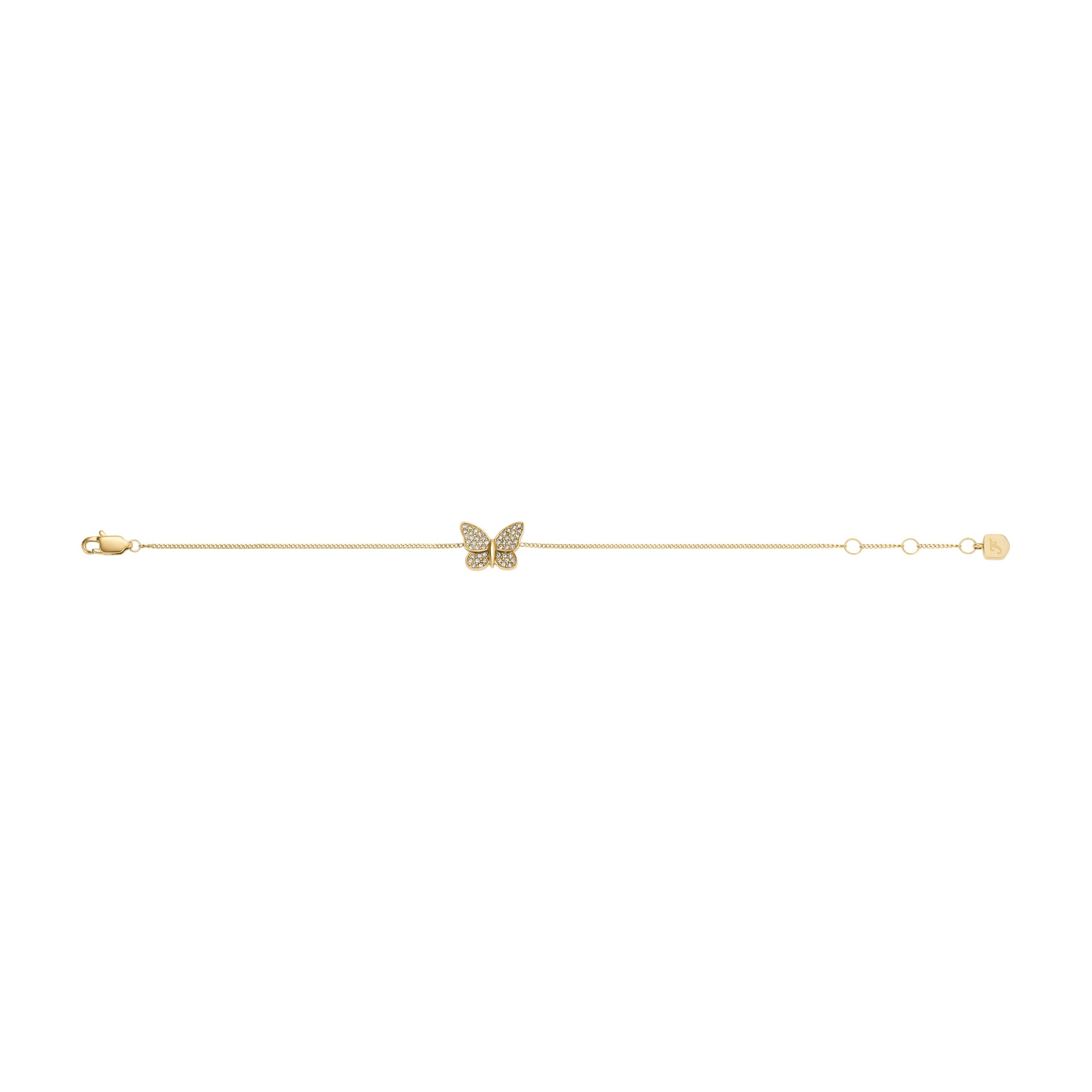 Fossil Sutton Pavé Butterfly Gold-Tone Stainless Steel Station Bracelet - Preorder - Image 8