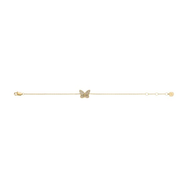 Fossil Sutton Pavé Butterfly Gold-Tone Stainless Steel Station Bracelet - Preorder