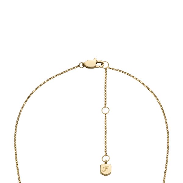 Fossil Sadie Gold-Tone Stainless Steel ID Necklace - Preorder