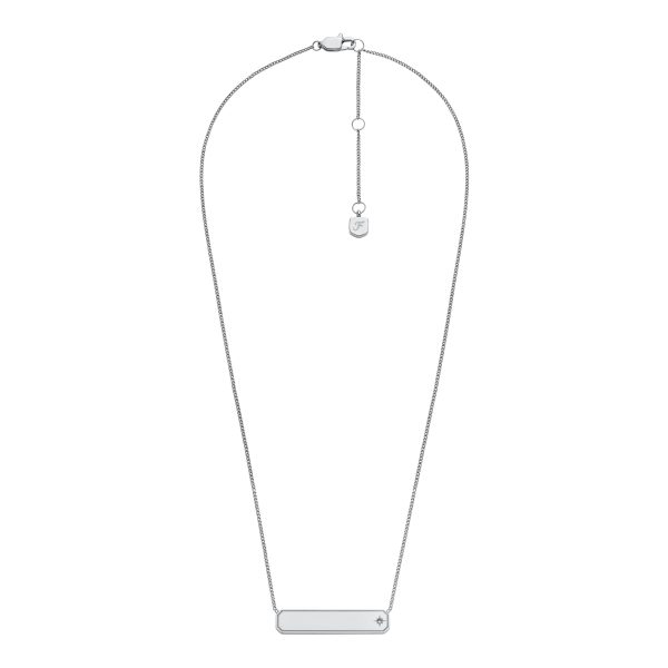 Fossil Sadie Stainless Steel ID Necklace - Preorder