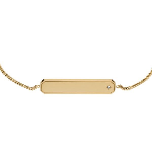 Fossil Sadie Gold-Tone Stainless Steel ID Bracelet - Preorder