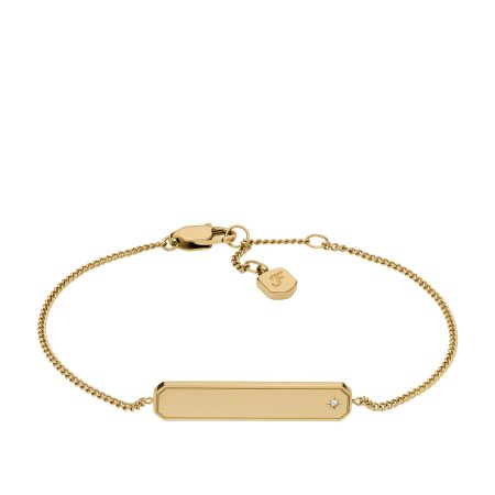 Fossil Sadie Gold-Tone Stainless Steel ID Bracelet - Preorder