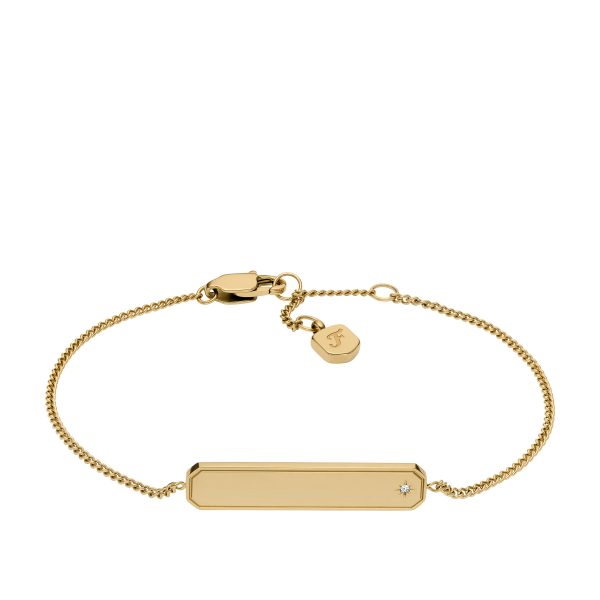 Fossil Sadie Gold-Tone Stainless Steel ID Bracelet - Preorder