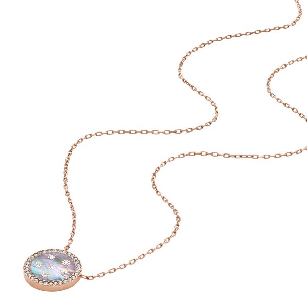 Fossil Merrit Northlight Collection Rose Gold-Tone Stainless Steel Pendant Necklace - Preorder