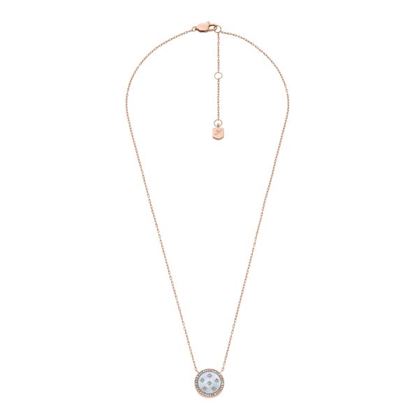 Fossil Merrit Northlight Collection Rose Gold-Tone Stainless Steel Pendant Necklace - Preorder