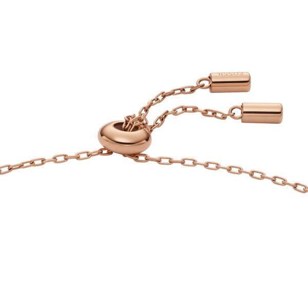Fossil Merrit Northlight Collection Rose Gold-Tone Stainless Steel Station Bracelet - Preorder