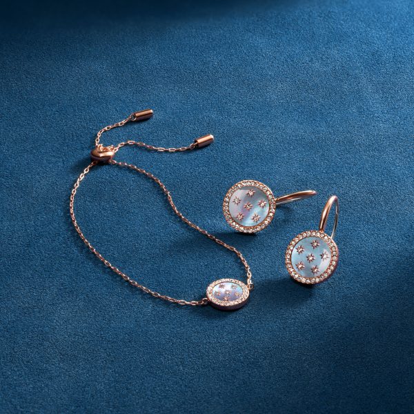 Fossil Merrit Northlight Collection Rose Gold-Tone Stainless Steel Station Bracelet - Preorder