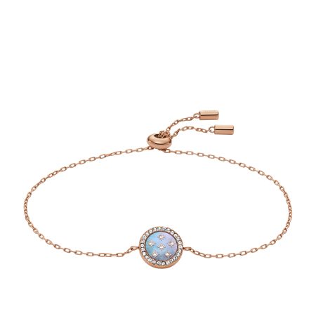 Fossil Merrit Northlight Collection Rose Gold-Tone Stainless Steel Station Bracelet - Preorder