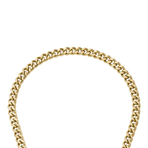 Fossil Carlie T-Bar Pav&eacute; Gold-Tone Stainless Steel Toggle Necklace - Preorder