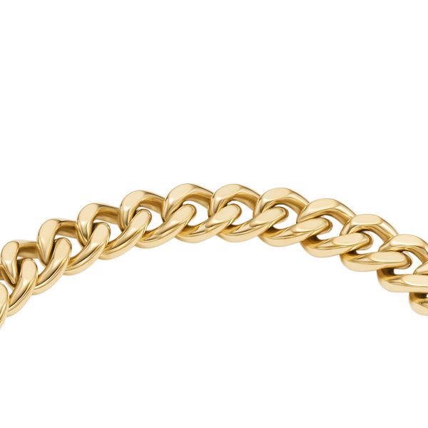 Fossil Carlie T-Bar Pavé Gold-Tone Stainless Steel Toggle Bracelet - Preorder