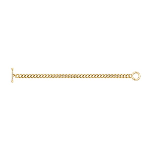 Fossil Carlie T-Bar Pavé Gold-Tone Stainless Steel Toggle Bracelet - Preorder
