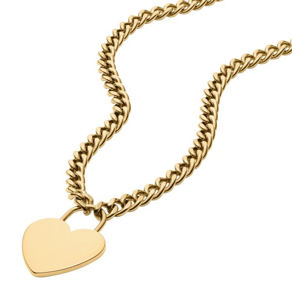 Fossil Sutton Gold-Tone Stainless Steel Heart Necklace - Preorder